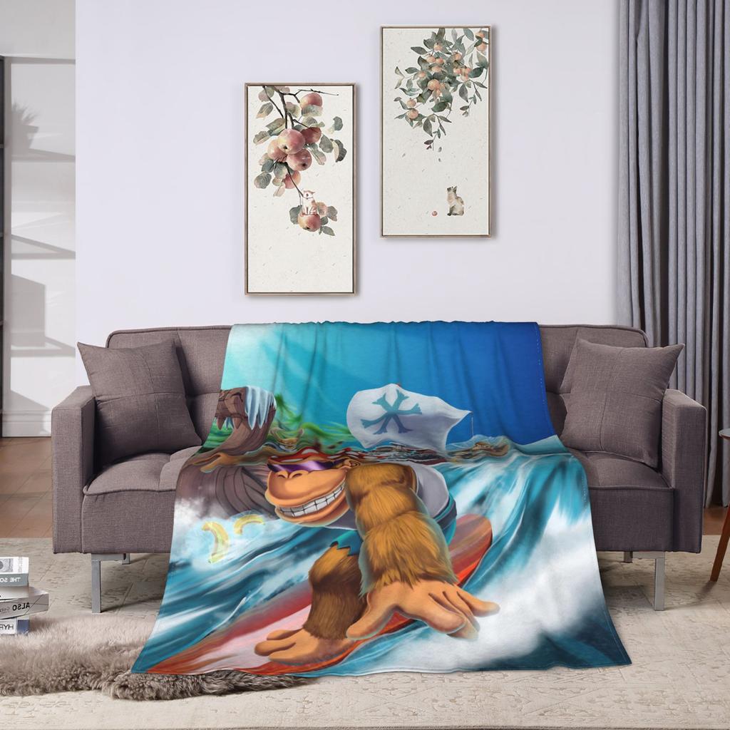 Fun Donkey Kongs Plush Blankets Girls Boys Flannel Bedding Throws For Couch Chair Super Soft Design Quality Bedspread Gift