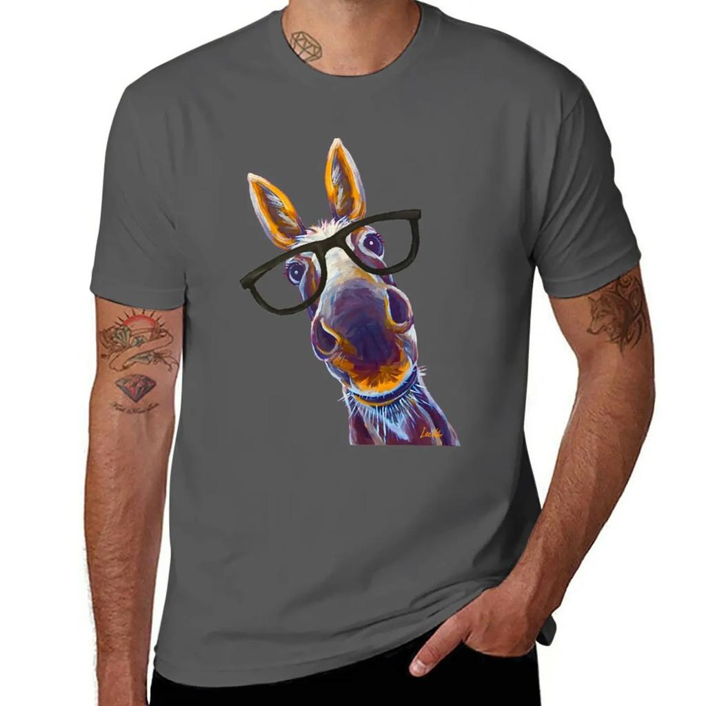 Funny Donkey art, Smart Donkey with glasses T-Shirt cute tops sublime vintage clothes t shirts