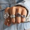 Stainless steel Punk Poker Joker Silver Color Rings for Men Goth Skeleton Billiards Set Couple Emo Jewelry Anillos Hombre