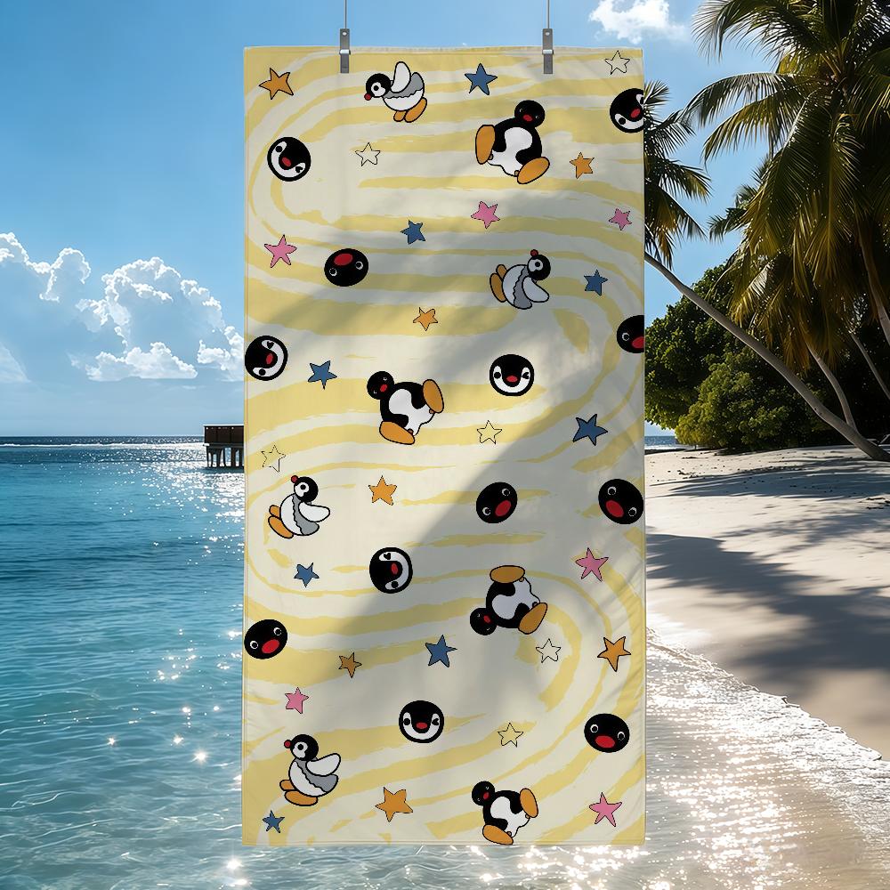 

Cartoon P-Pingu funny meme Towel Quick Drying Beach Towels Are Suitable For Swimming Pools Camping Yoga And The Gym W30*H60(CM)