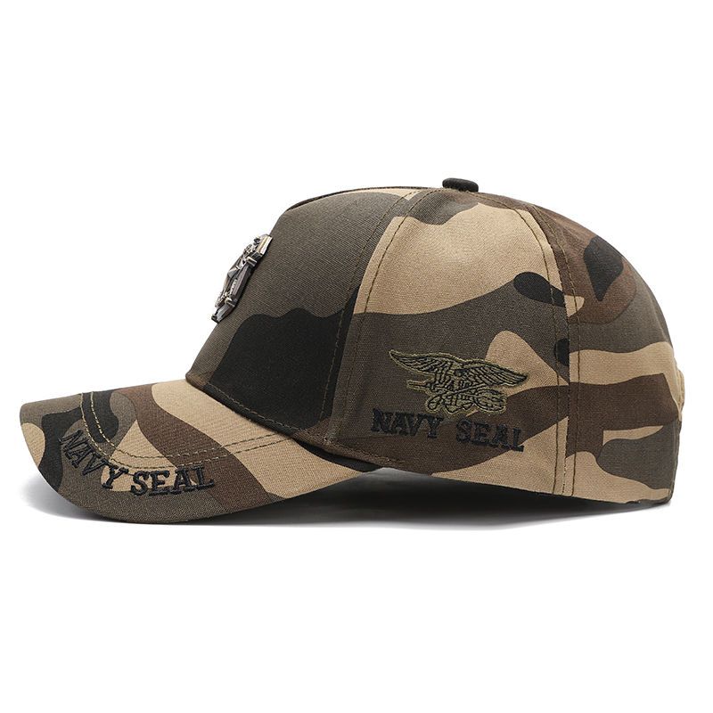 Metallic Camo Baseball Cap Men Army Green Star Pattern Tall Crown High Profile Unisex Outdoor Sun Hat For Daily Fall Winter
