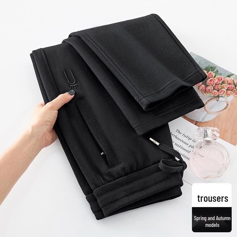 GAGN Women's Red Korean Style High Waist Long Pants - Plus Size Casual 2025