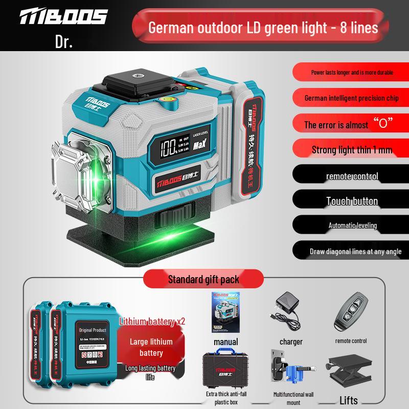 High Precision 16-Line Green Laser Level with Infrared and Strong Light