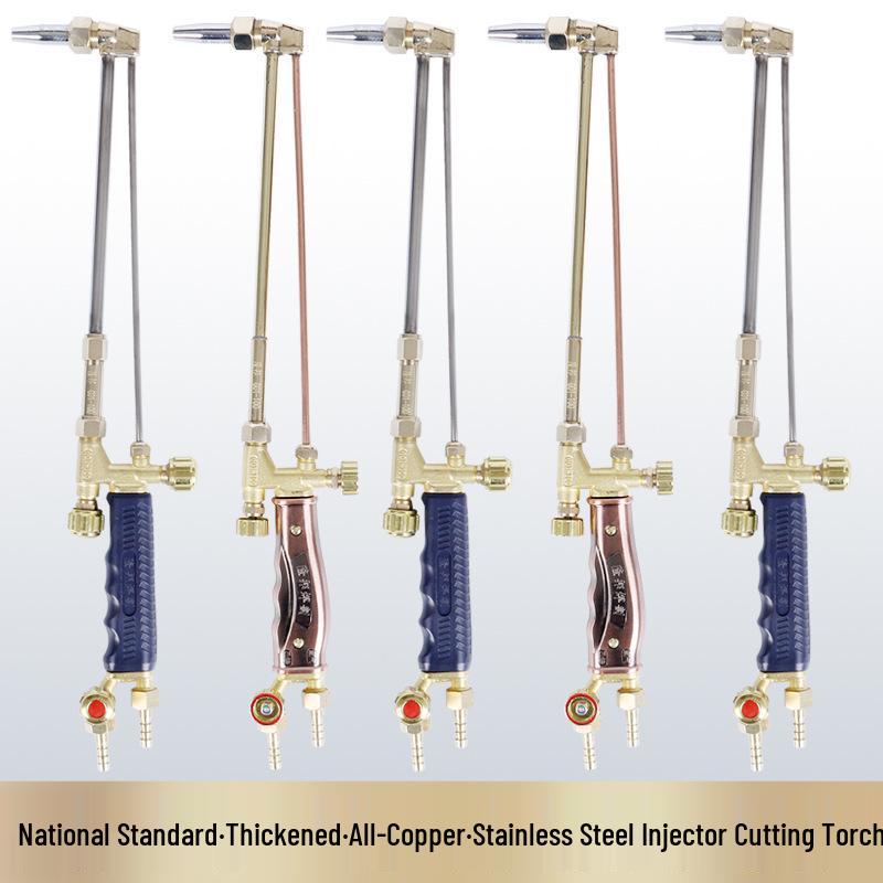 Oxygen Acetylene Propane Injector Cutting Torch with Red Copper and Stainless Steel Handle