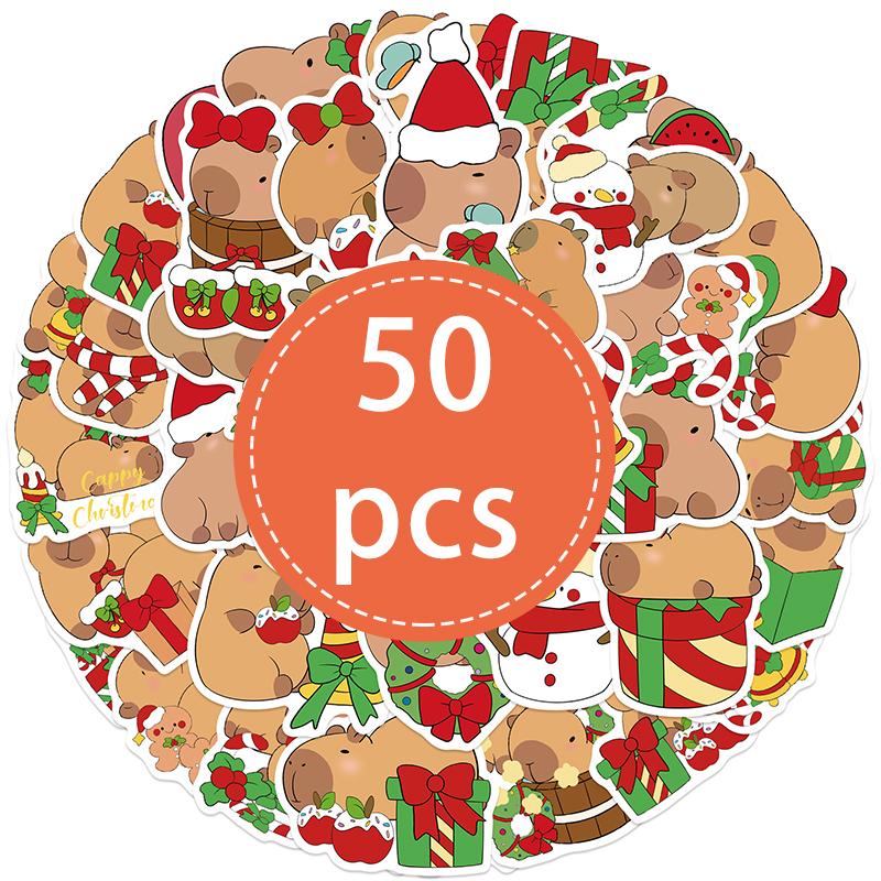 High-Quality 50Pcs High-Quality Christmas High-Quality Theme High-Quality Capybara High-Quality Stickers High-Quality Cute High-Quality Kawaii