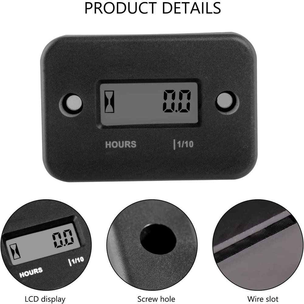 Inductive Tachometer Hour Meters for Motorcycle/Boat Engines Counter Hour Meter Hour Tachometer Waterproof