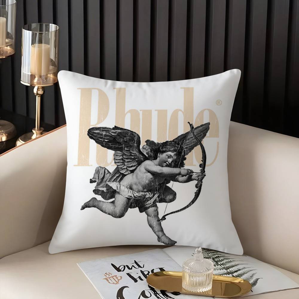 Fashion Brand R_RHUDEs Pillow Case Home Dorm Chair Back Short Plush Double-sided Printing Office Nap Time Cushion Cover
