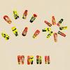 24pc Pumpkin Ghosted Bat False Nail Medium Square Shape ABS Fake Nail Halloween Party Nail Easy Application Design