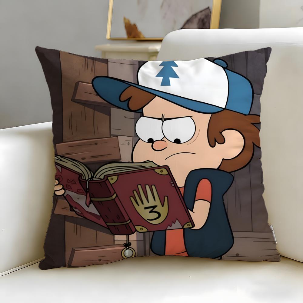 Classic Cartoon Gravity Falls Cushion Cover Soft EasyWash Pillow Case Versatile for Couch Bed Travel and Office