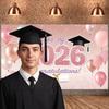 Graduation Event Display Pink Glitter 2026 Class Backdrop Class Of 2026 Display Class Of 2026 Grad Celebration Background