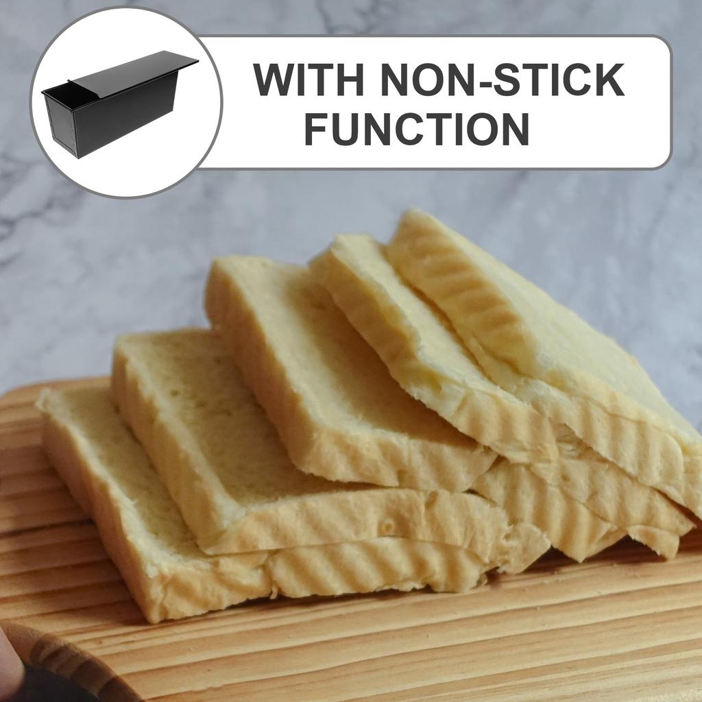 Bread Toast Box Gummy Molds Iron Baking Mould Dough Pan with Lid Black Cheesecake