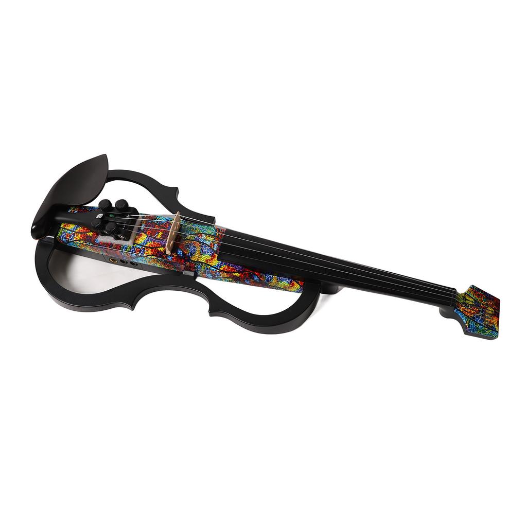 Headless Electric Violin Carbon Fiber Body ABS Edge Silent Electric Violin for Practice Performance Multi Colored