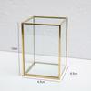 Transparent Glass Makeup Brush Storage Box Gold Cosmetics Container Ring Pencil Lipstick Holder Make Up Brushes Organizer
