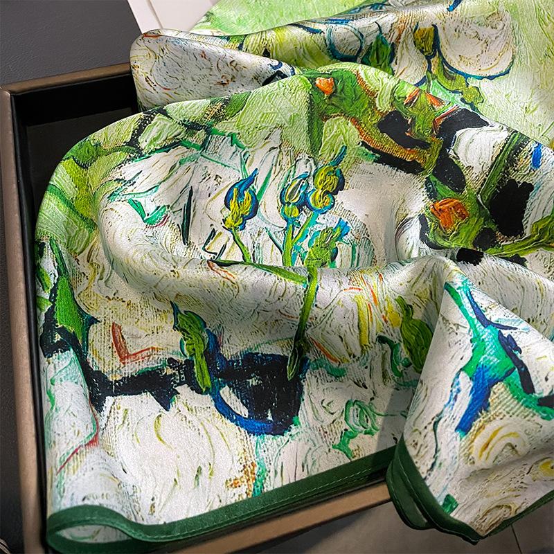 1116 New Fashion Printed Silk Scarf Women's Mulberry Silk Scarf Temperament Decoration Spring and Autumn Scarf Scarf Scarf