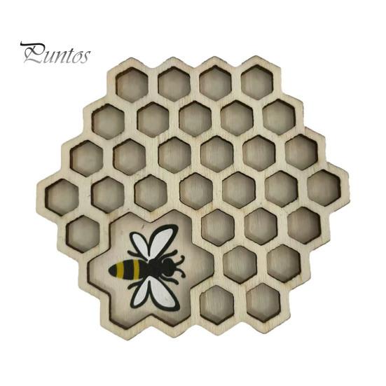

Подставки под стаканы в виде сот из шестигранной древесины с гравировкой пчелы, термостойкие, для декора стола, для бара и дома