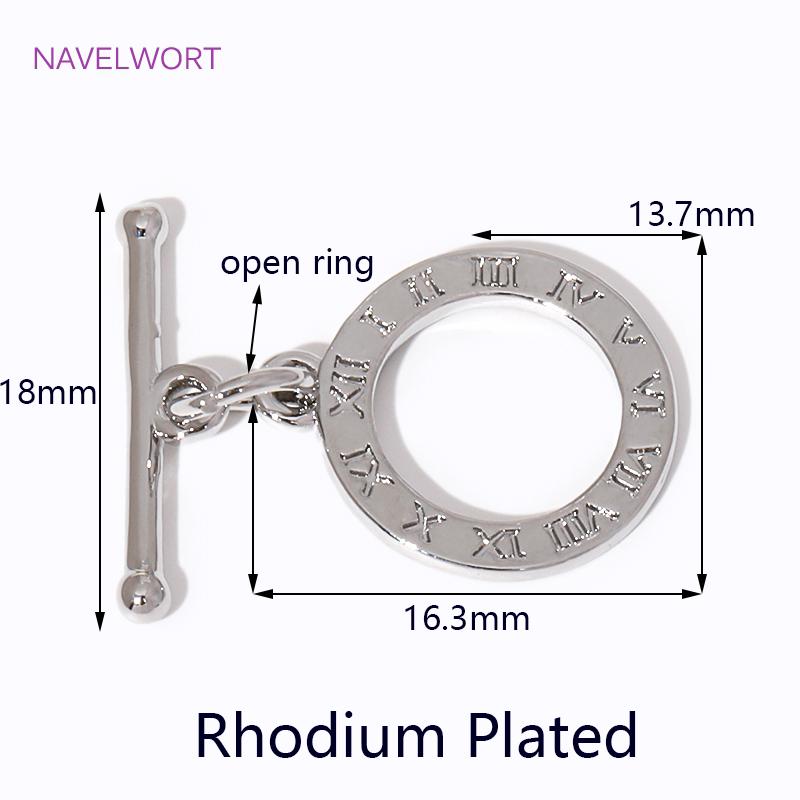 

18K Gold Plated Round OT Clasp Connectors,Brass End Beads Toggle Clasps For Jewelry Making DIY Jewellery Findings Accessories 2 pieces