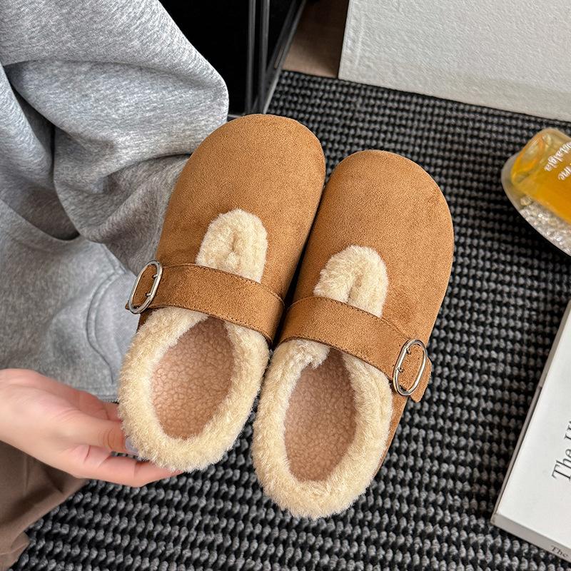 Women's large size soft sole heightening warm fur one winter non-slip snow boots plush lining outdoor sports Lefebvre cotton shoes