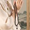 108-Bead Ebony Buddha Bracelet: Purple Light for Men & Women