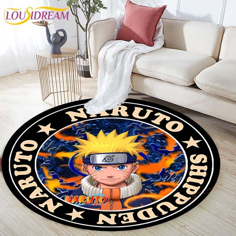 Cartoon Naruto Round Children Carpet Simplicity Animal Bunny Bee Pattern Children Flannel Carpet Baby Hand Print Carpet