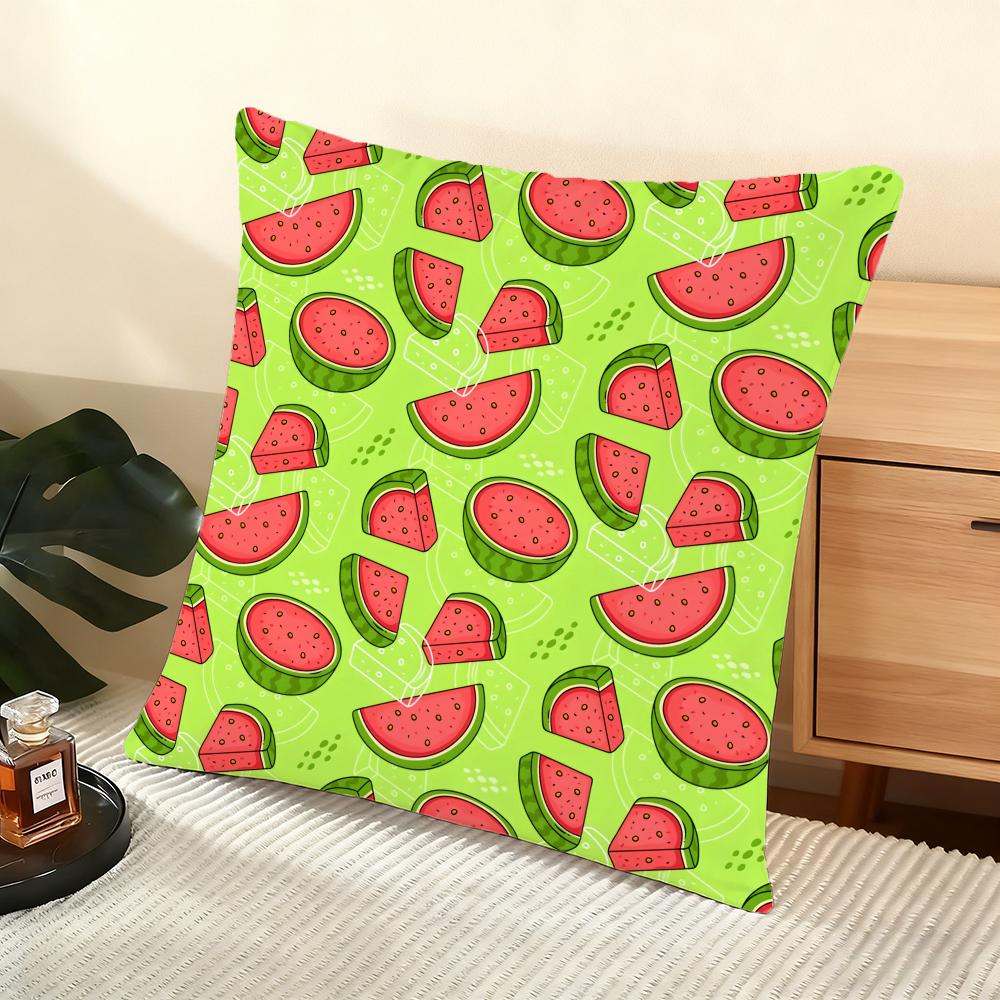Watermelon Cushion Cover Soft Short Plush Pillow Cover Smooth Cozy Texture Aesthetic Cushion Case Home Decor