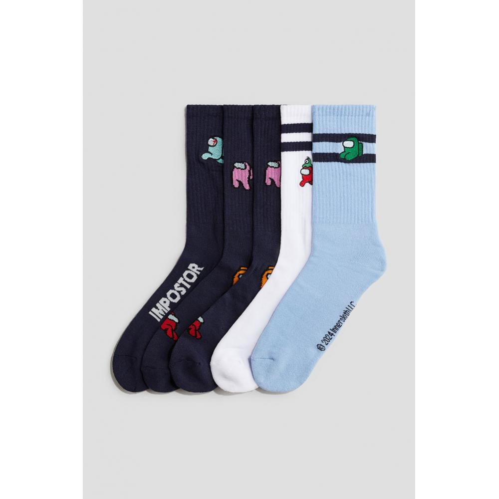 

Комплект из 5 носков с интарсией HM, темно-синий, Amon Earth