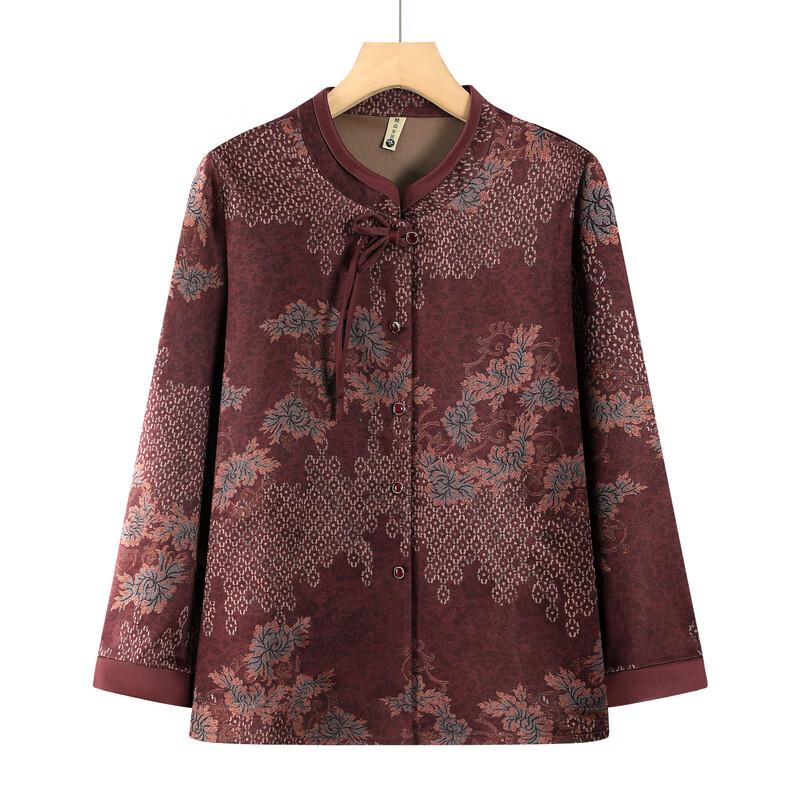 Retro Blumen Langarmhemd für ältere Frauen