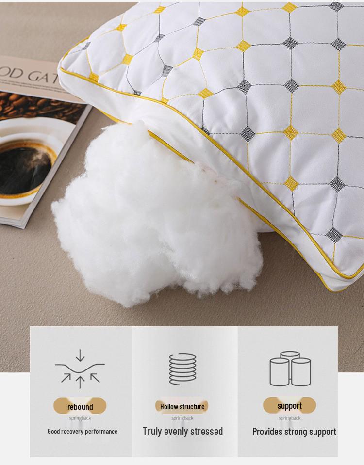 Pair of 48x74 Cervical Spine Support Pillows with Pillowcases for Home or Dorm