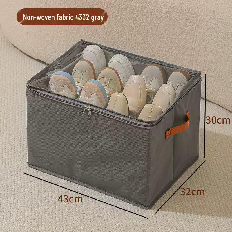 Foldable Fabric Shoe Storage Box: Dustproof, Moistureproof, Washable Organizer