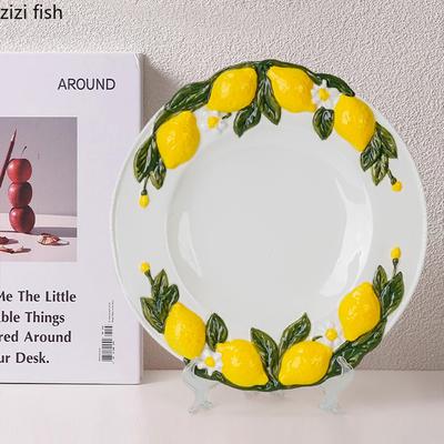 Kreatywny ceramiczny talerz cytrynowy Talerz obiadowy Talerze na owoce Miska na przekąski Miska na sałatkę Danie z makaronu Talerze na steki w stylu zachodnim Talerz na sushi