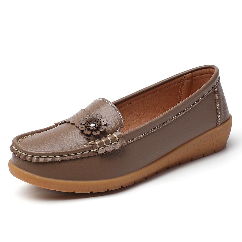 Scarpe Basse da Donna Mocassini Scarpe da Guida in Pelle Mocassini Floreale Casual Slip-on Estive Scarpe da Infermiera per Madre Taglie Grandi