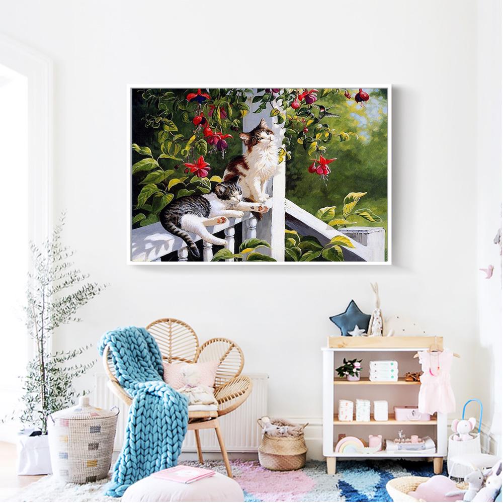 

Алмазная мозайка 5D Кошки 20*30 cm