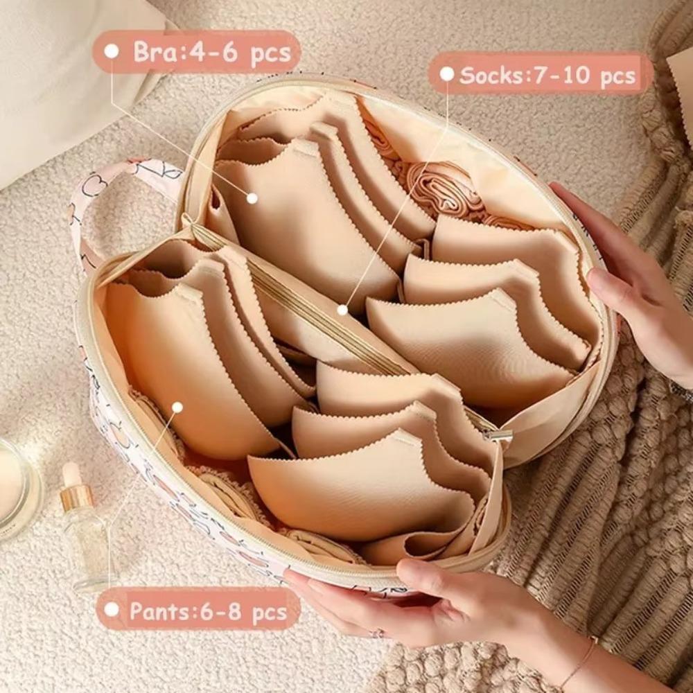 Large Capacity Travel Bra Organizer Sorting Socks Panty Divider Pouch for Intimate Clothes