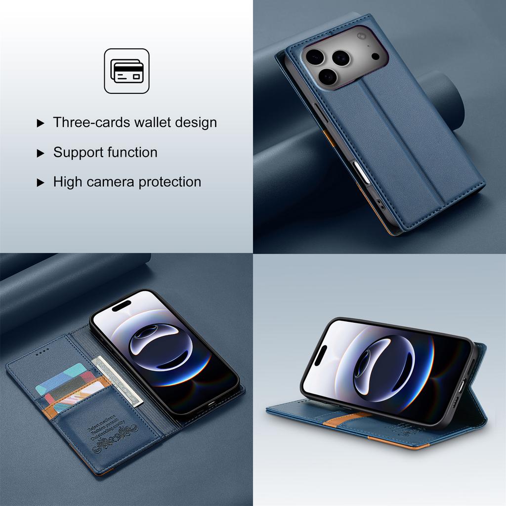 Magnetic Flip Leather Case For iPhone 16 15 14 13 12 11 17 Pro Max 17Air 14 15 16Plus 16e Luxury Business Wallet Card Slot Cover