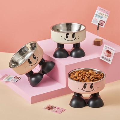 Gamelle pour animaux de compagnie surélevée Gamelle pour chat surélevée Grande capacité Design en acier inoxydable Pour une utilisation domestique intérieure et extérieure