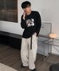 GRAVER ORDINARY [Odnr Unisex] Tattoo Long Sleeve T-Shirt_Charcoal