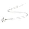 6xLove Heart Shape Crystal Necklace Necklace Jewelry Silver