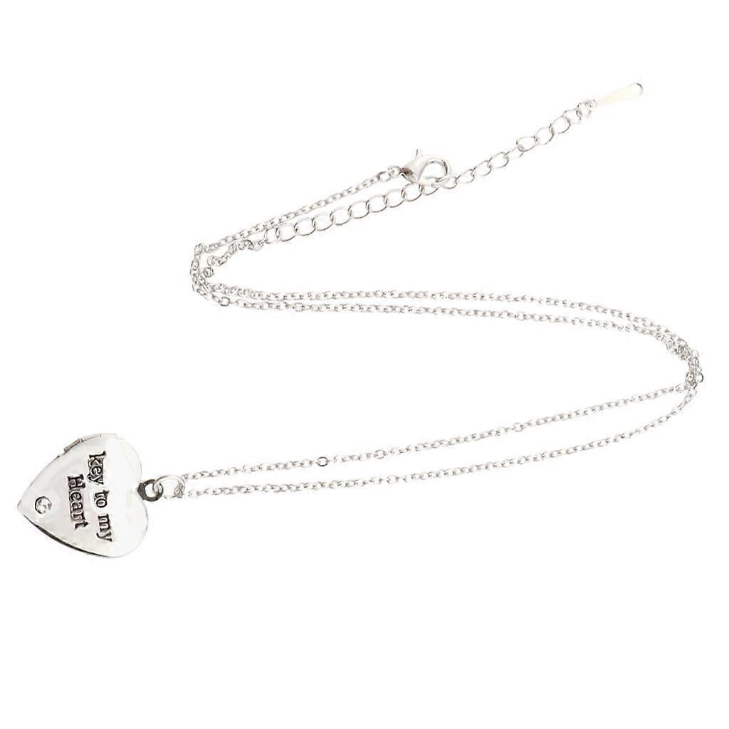 6xLove Heart Shape Crystal Necklace Necklace Jewelry Silver