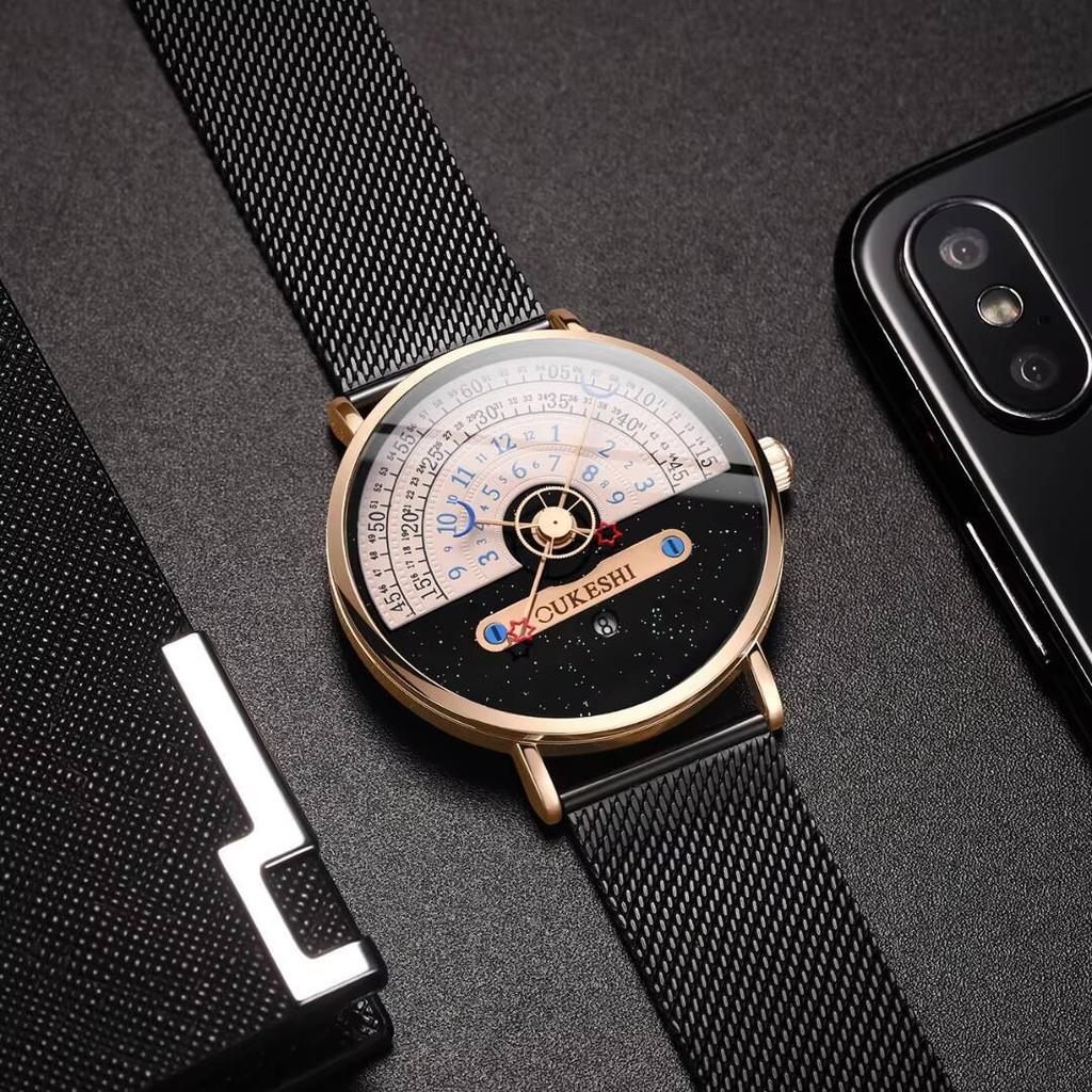 4 STÜCK Luxus Herren Business Uhren Set Mode Mesh Armband Quarz Armbanduhr Für Herren Uhr Reloj Hombre