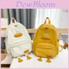 Kids Backpack Nylon Polyester Lightweight Cute Design Cross Stitching Details For Kindergarten Daily Use