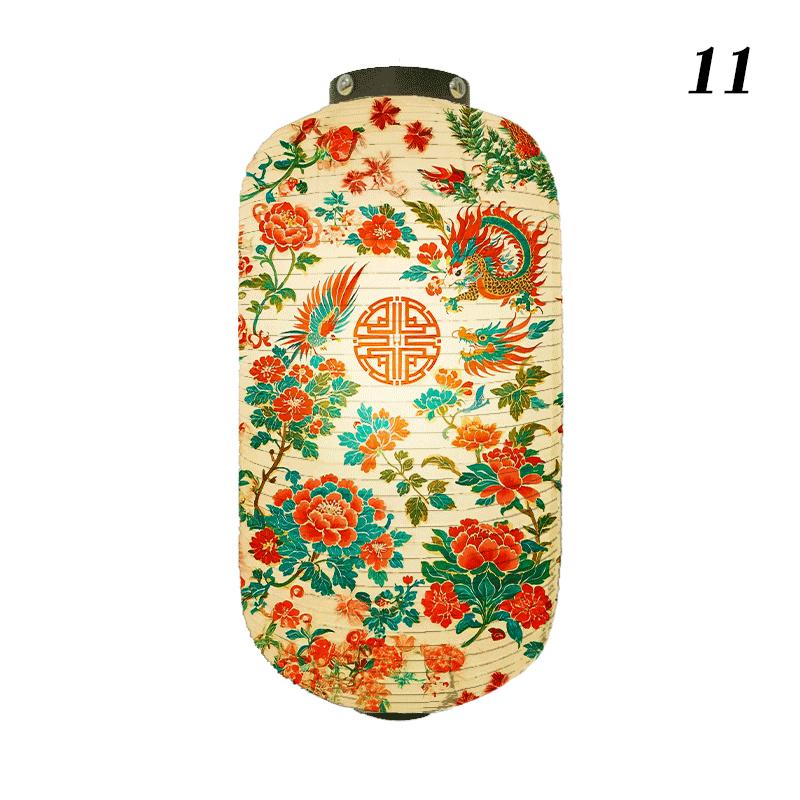 Oriental Style Festival Cloth Lanterns Antique Phoenix Printed Lantern Sushi Cuisine Advertising Sign Party Decoration Ornaments