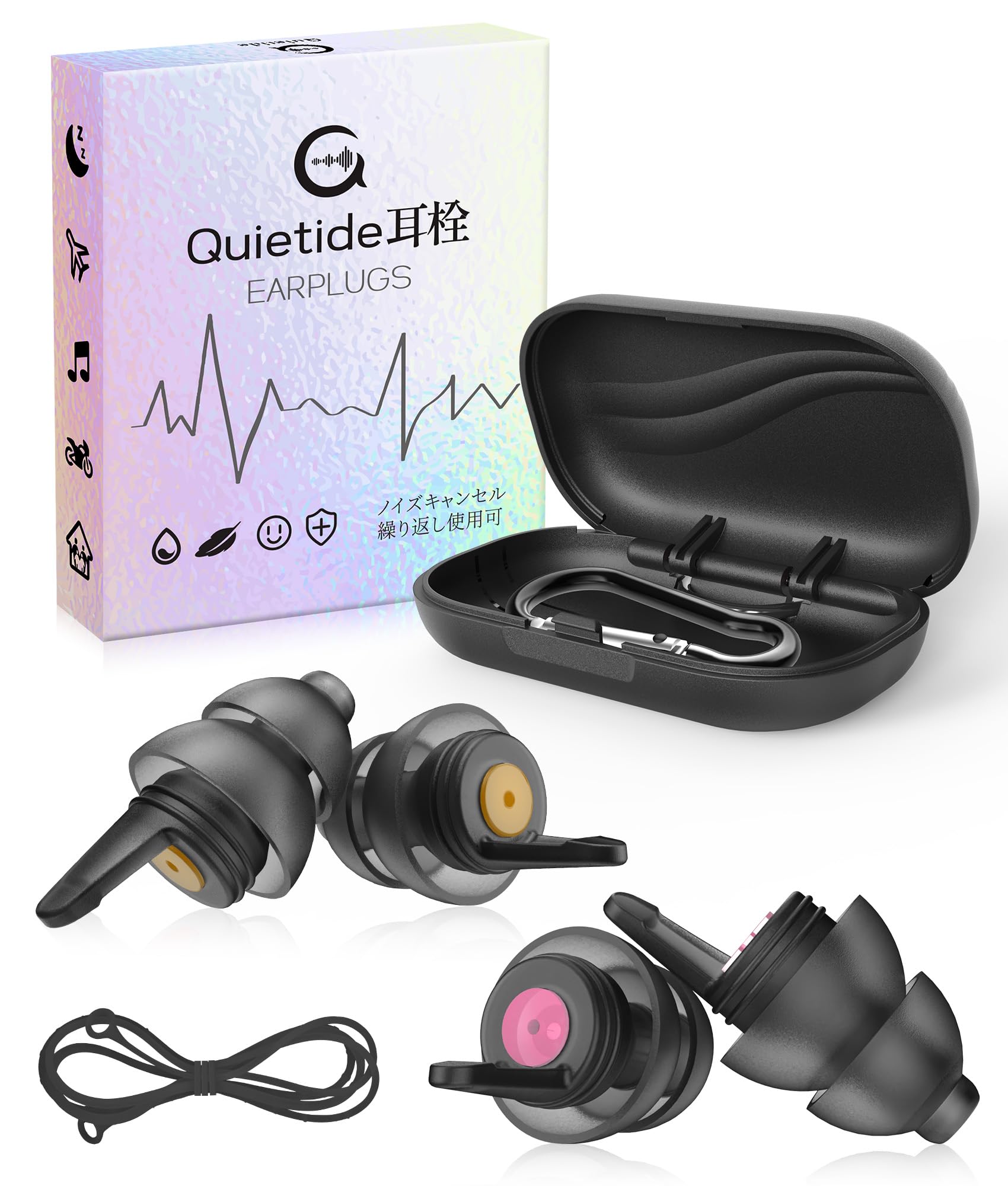 

Quietide Мотоцикл 2 Мотоспорт Снизить и Ветер Предотвратить Слух для Гонщиков и Моющиеся и Многоразовые Уши Включает Переноску и Японский Q47 Золотой и