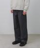 BAKKEN Side Hidden Elastic Two-Pleated Wide Slacks Pants Bk8901_Charcoal