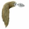 Brown Fox Tail Stainless Steel Anal Butt Plug Pet Play  Butt Plug Tails