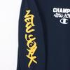 Champion Long Sleeve Long Crew Graphic Logo Men's T-Shirt, Navy, Sleeve, Neck, 100% Cotton, Print, Basic, C3-Z411