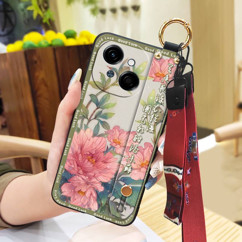 Dirt-resistant Wrist Strap Phone Case For Tecno POP9 4G/Spark GO 1/KL4 Anti-knock Anti-dust Soft case Durable Lanyard