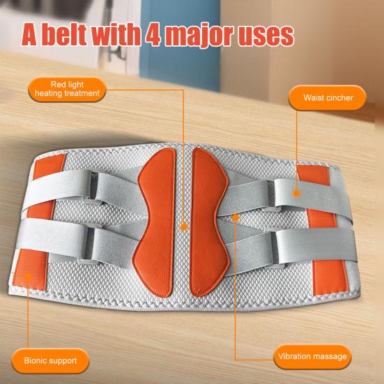 Heated Waist Brace Back Pain Relief Cordless Heating Pad with Massager Men Women Adjustable Heat Therapy