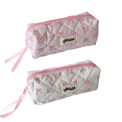 Trousse à crayons simple Trousse à crayons avec jolis nœuds Pochette à crayons Sac à crayons esthétique Pochette à stylos Organiseurs de bureau pour étudiant