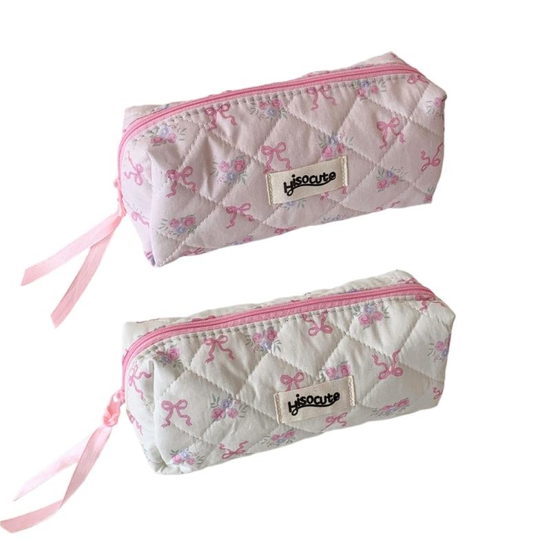 Simple Pencil Case Sweet Bows Pen Case Pencil Pouch Aesthetic Pencil Bag Pen Pouch Desk Organizers for Student