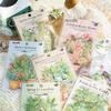 Momo PET White Ink Green Plant Sticker Pack: 30 Sheets, 6 Designs for Journal DIY Decoration