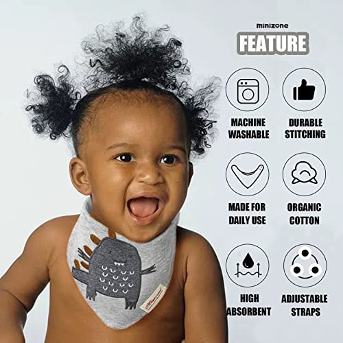6 Pack Baby Bandana Bibs Drool Bibs, Adjustable Cotton Bandana Drool Bibs Super Absorbent for Newborn Infant 0-36 Months, Multi-Color